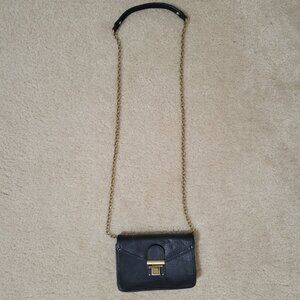 Merona Women's Small Black Purse with Gold Chain